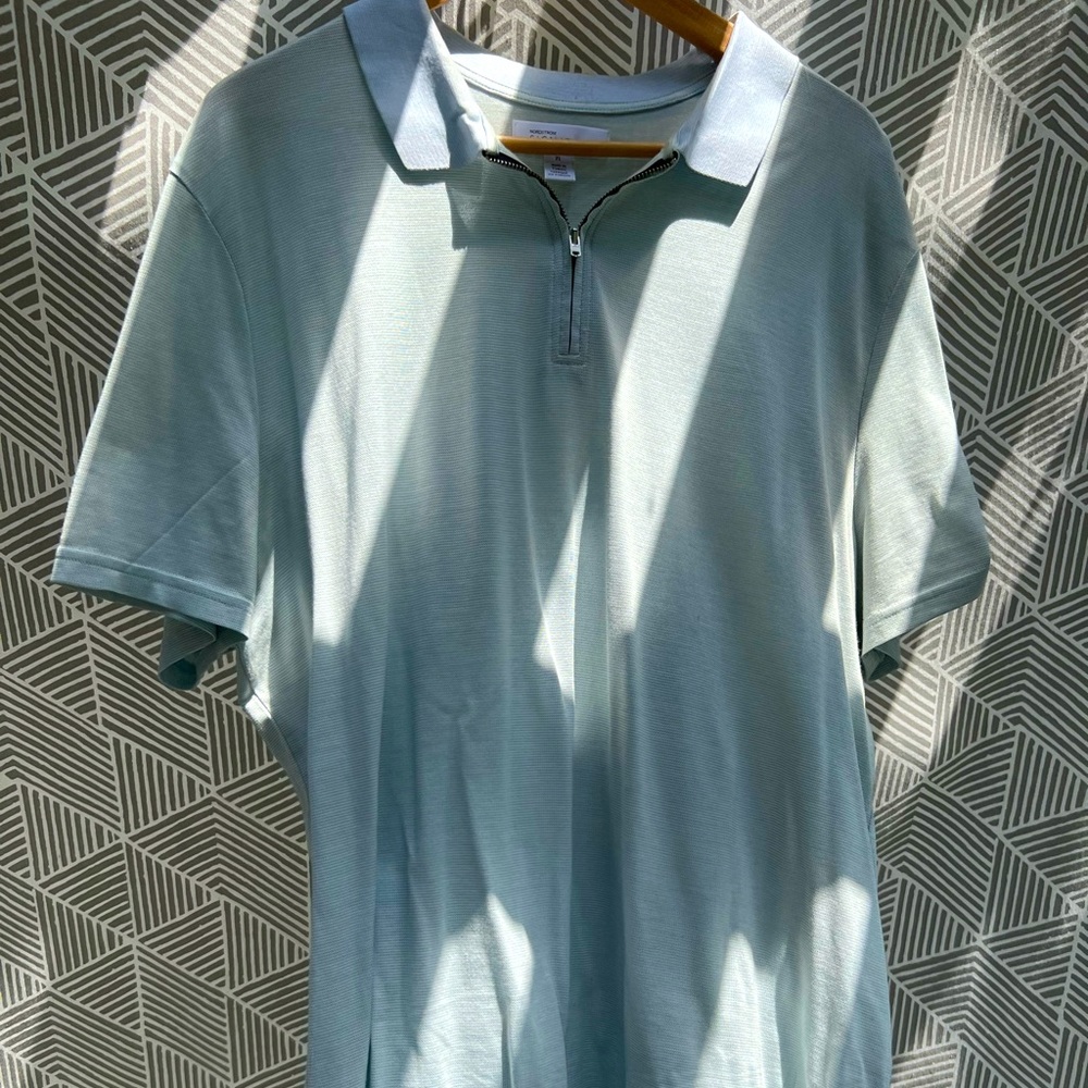 Nordstrom zipper golf silk polo XL